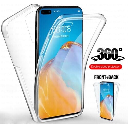360 Front+Back Phone Case For Huawei P40 Lite E P40lite P40pro Soft TPU PC Cover On Huawai P30 Pro P30lite P 30 40 Clear coque