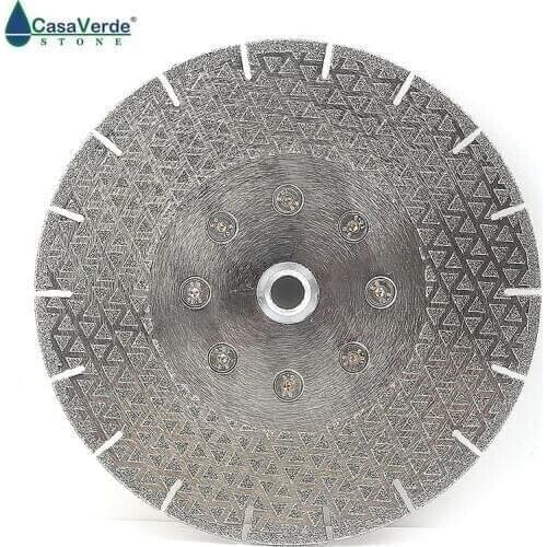 DC-ESBF08 arbor M14 diamond dry/wet cutting 180mm electroplated saw blade for cutting marble and Engineered stone