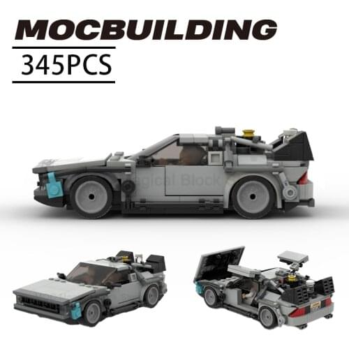 Movie Time Travel Children toy Back To The Future 1985 MOC Machine Time Racing Building Blocks Sports Car Model Bricks Kids Gift