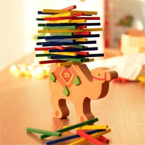 Baby Toys Educational Elephant Balancing Blocks Wooden Toy Wood Balance Game Montessori Blocks Gift For Child