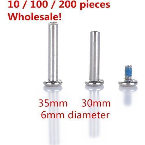 30mm 35mm length kids inline skates patines bolt skating bolts 6mm axle 3cm 3.5cm rear dual screws 10 100 200 wholesale