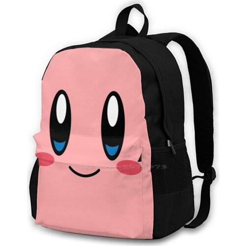 Face 3D Print design BackPack Casual bag Smash Bros Wii Wii U 3Ds Epic Yarn Rainbow Curse Dedede Meta Knight Pink Case Plush