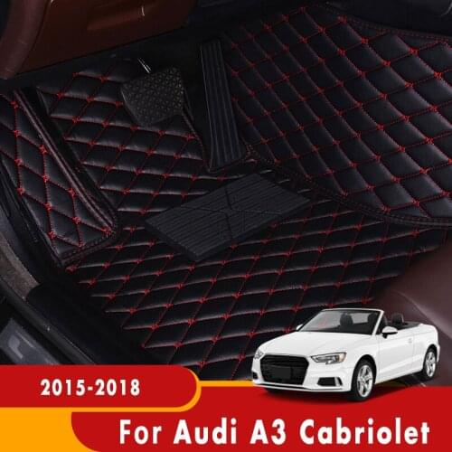 For Audi A3 Cabriolet 2018 2017 2016 2015 Car Floor Mats Carpets Custom Auto Foot Pads Automobile carpet covers Parts Pedal
