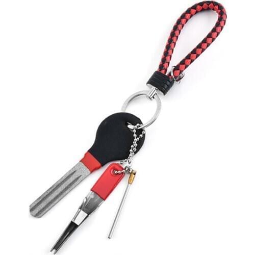 Outdoor Fishing Double-sided ditch grinder/knotting device/keychain New Knotter Stainless Steel Multi-functional