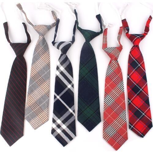Fashion Women Neck Tie for Christmas Cotton Boys Girls Ties Slim Plaid Necktie For Gifts Casual Novelty Tie Rubber Neckties