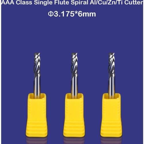 Cutting Diameter 1/8" CEL 6mm single flute CNC router aluminum end milling bits