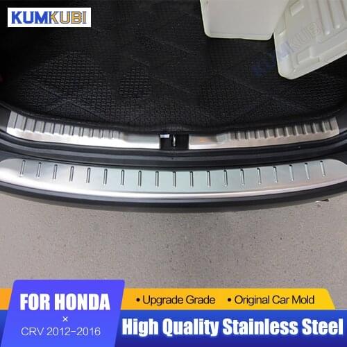 KUMIKUBI 2pcs Stainless Steel Rear Bumper Protector Cargo Step Panel Cover Sill Plate Trunk Trim For Honda CRV CR-V 2012-2016