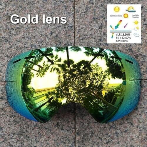 PHMAX Ski Goggles Lens Night Vision Yellow Lens Multiple Colors Polarized Goggle Lens Anti-Fog Replacement Lens Goggles Box