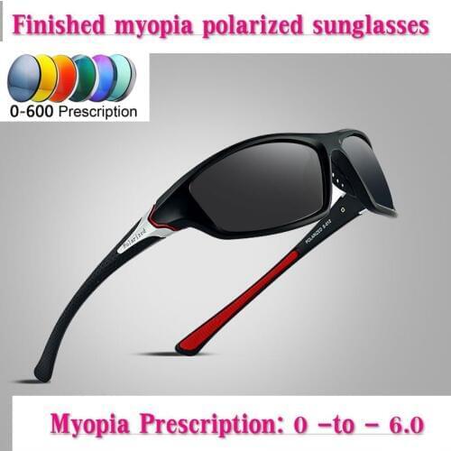 2019 Custom Made Myopia Minus Prescription Polarized Lens Sunglasses Men Designer Full frame Square Sun Glasses Male Goggles NX