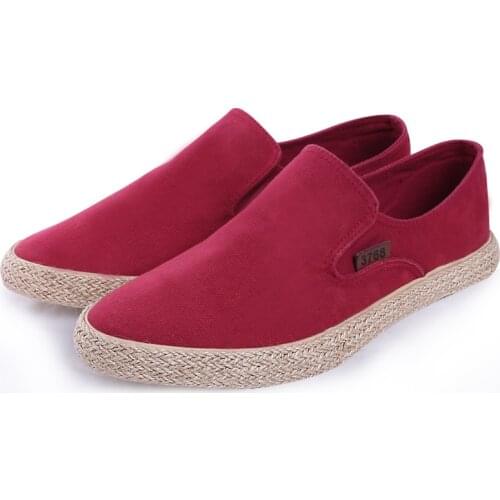 New Casual Shoes Men Loafers Spring Flat with Canvas Low-slip Breathable Shallow Rope Light Shoes Deodorant Zapatos De Hombre