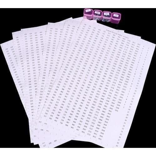 546 grids Diamond Painting Tools Number label stickers for Diamond painting Storage Box Accessory Tools A4 size