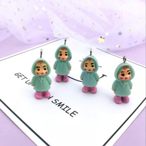 ZALEBABA NEW 30*15mm resin girl Charms earrings resin pendant DIY decoration pendant keychain charms for DIY decoration gift