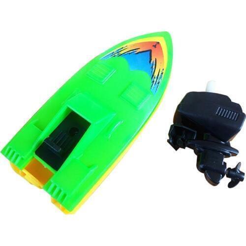 Plastic Wind-up Speed Boat Motorboat Kids Children Summer Water Sports Bath Toy