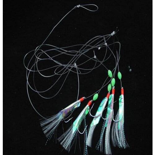 Durable Soft Fishing Lure Rigs Bait Jigs Worn Fake String Barbed Sea Hook Fishing Tool