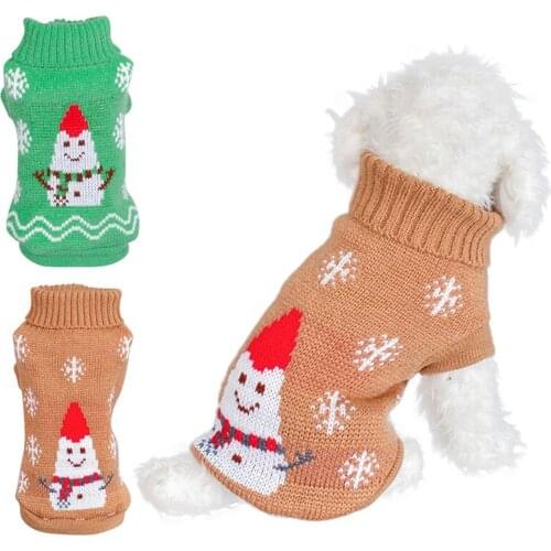 Multicolor Dogs Snowman Christmas Outfits Autumn Winter Dog Sweater Pet Knit Dog Festival Dressing Up Dog Costume