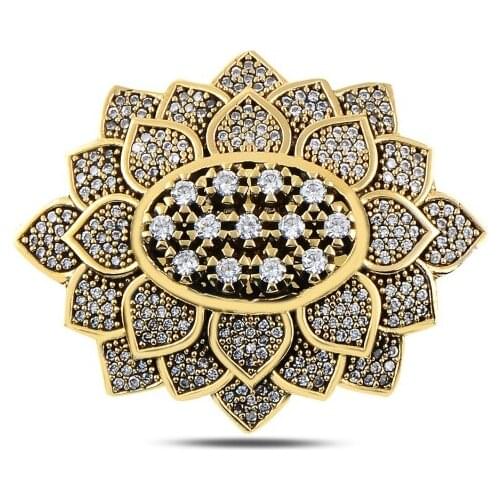 Silver 925 Sterling Zircon Cubic Zirconia Authentic Brooch