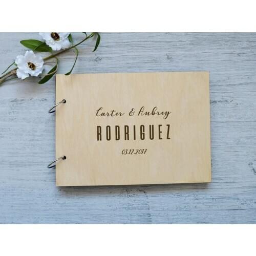 Wedding Guestbook Wooden Album Engraved Guestbook Rustic Guest Book Family Name Guestbook Wedding Guest Book Alternative Custom