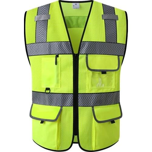 High Visibility Reflective Vest For Night Running Bike Safety Cool Motorcycle Vest Men Hi Vis Workwear Jacket Sleevelesss