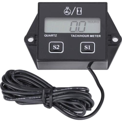 1Pcs LCD Digital Engine Tachometer Tach/Hour Inductive Meter Gauge RPM Tester for 2/4 Stroke Gas Engine Motorcycle High Quality