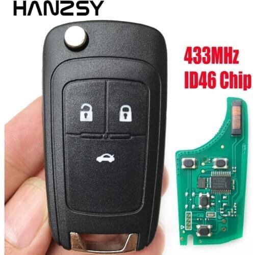 3 Button Flip Folding Key For Chevrolet Cruze Malibu Aveo Spark Sail Complete Car Remote Key with ID46 Chip 433MHz HU100 Blade
