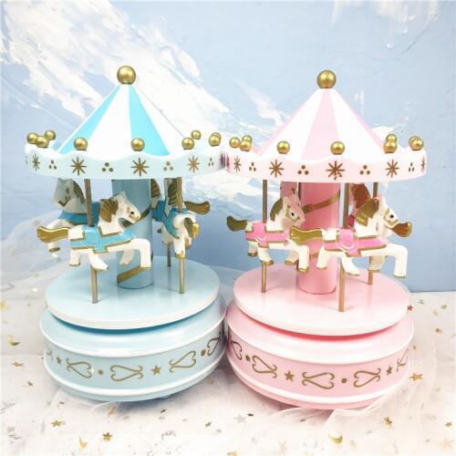 Birthday Cake Decoration Merry-go-round Music Box BabyToy Kids Christmas Wedding Birthday Gift Home Decor Carousel Music Box