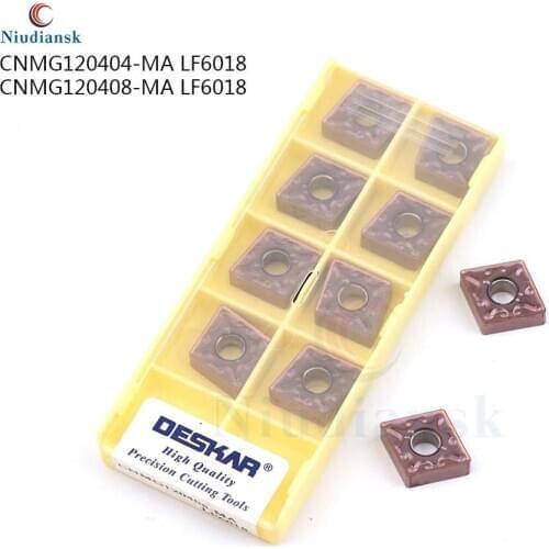 10pcs CNMG120404-MA LF6018 CNMG120408 -MA LF6018 High-quality carbide alloy inserts CNC lathe turning tool , for stainless steel