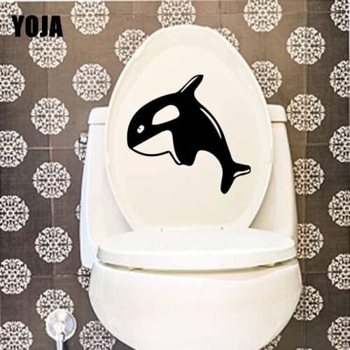 YOJA 23.3X22.6CM Wallpaper Ocean Fish Toilet Seat Decal Kids Room Decoration Wall Sticker T5-0393