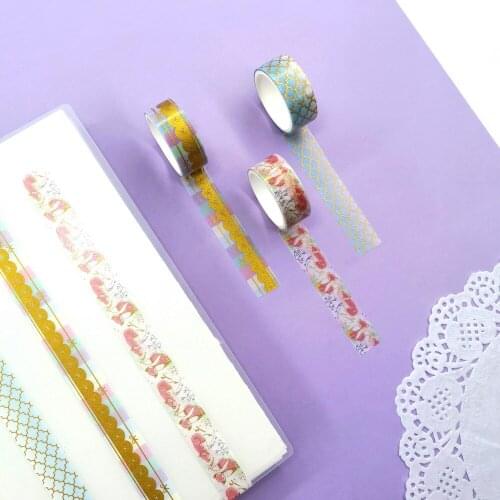 Golden foil Washi Tape Set fox bowknot ScrapbookingMasking Tape DIY Adhesive Deco Tape