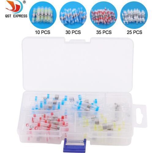 100pcs Tin Ring Crimp Terminal Connector Solder Wire Connector Sleeve Heat Shrink Butt Splice Waterproof Tin Ring Connector