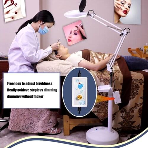 16X Magnifying Glass Top Luminous LED Beauty Salon Cold Light Lamp Foldable Tattoo Lamp Nail Lamp Eyelash Lamp Bracket Nail Lamp