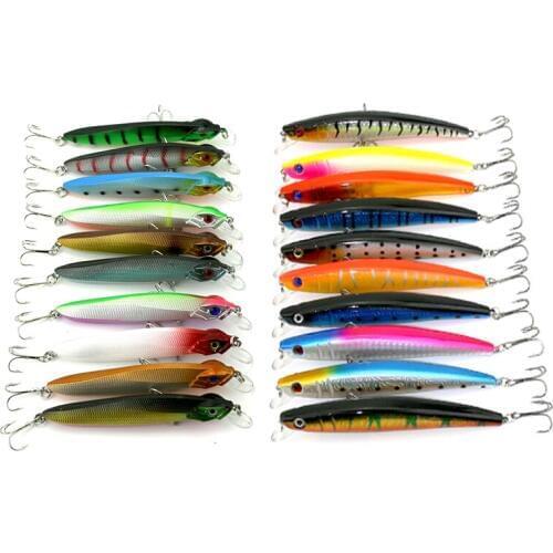 20pcs/lot Mix Minnow Fishing Lures Carp Fishing Peche Bass Bait Wobbler Swimbait Isca Artificial Fishing Tackle Crankbait