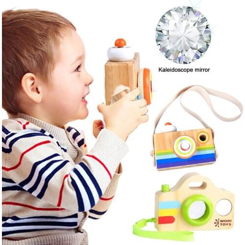 2020 Cute Nordic Hanging Wooden Camera Toys Fashion Camera Pendant Montessori Toys Wooden DIY Camera photgraphic Toy for Kids