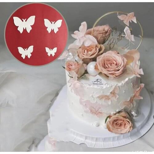 50pcs Edible Wafer Rice Paper Butterfly Flower Birthday Wedding Cakes Decoration Party Supply Cake Decorating Tools
