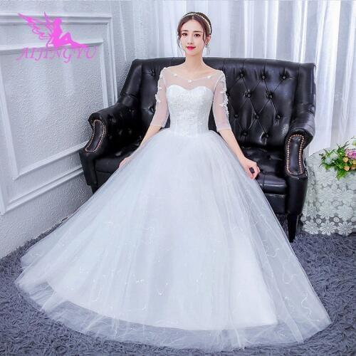 AIJINGYU 2021 wholesale Customized new hot selling cheap ball gown lace up back formal bride dresses wedding dress FU168