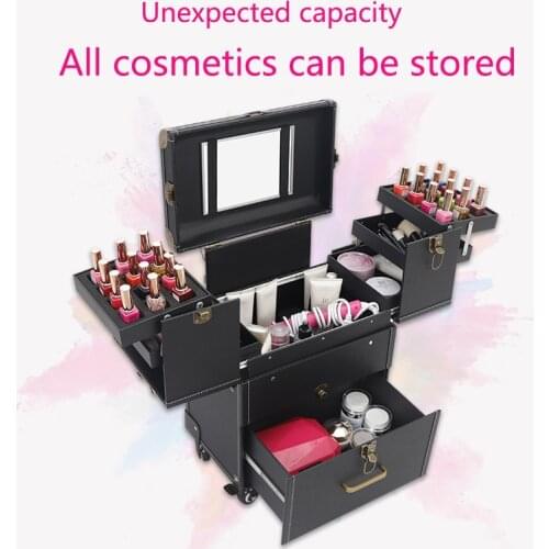 Suitcases On Wheels Professional Makeup Large Rolling Metal Vintage Luxury Luggage Big Suitcase Set Wheeled Travel Bag