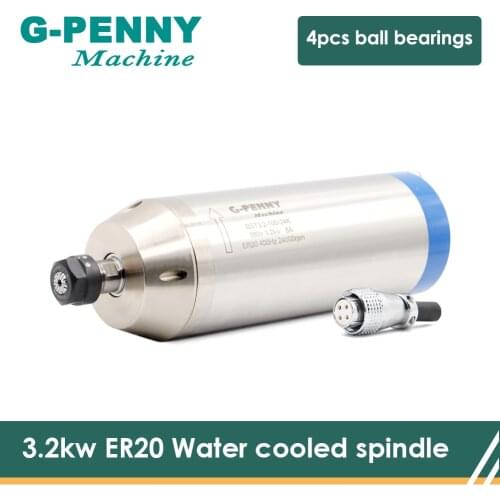 CNC Spindle Motor 220v / 380v 3.2KW ER20 4 Bearings 0.01mm accuracy Water Cooled Motor for CNC Router engraving Machine