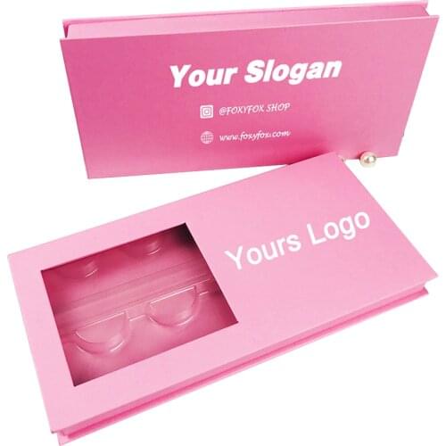 FOXYFOX Wholesale 4 Pairs Lash Box Case Eyelashes Box Package With Trays Print Logo Bulk 25mm Mink Lashes Packaging Box Makeup