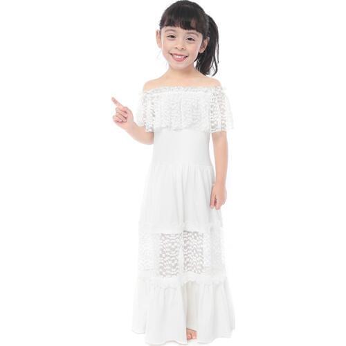 Kaia Angel 2020 new girl princess dress wedding birthday party gift dress white summer factory wholesale 5 pieces / batch