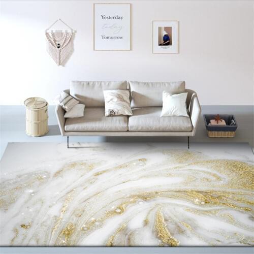 Wishstar Marble Pattern White Gold Carpet Nordic For Bedroom Beside Rug Fashion Geometric Carpet Kitchen Floor Mat Big Rugs
