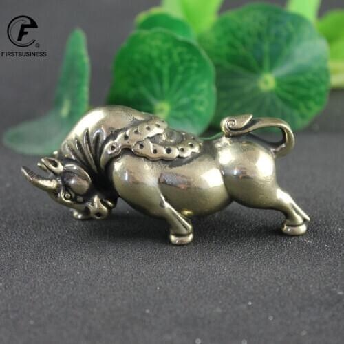 Brass Coins Bullfighting Figurines Miniatures Lucky Table Decorations Crafts Ornaments Copper Animal Bull Statues Home Decors