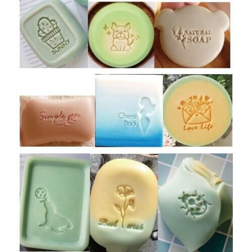 Natural handmade soap acrylic seal Mini DIY natural organic glass stamp chapter