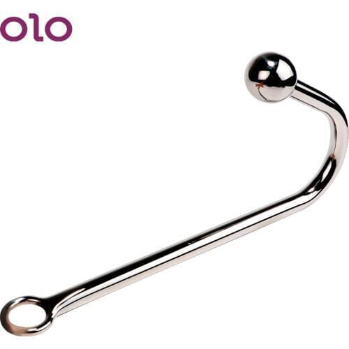 OLO Anal Hook Anal Plug Dilator Butt Plug with Ball Sex Toys for Men and Women Stainless Steel Prostate Massage