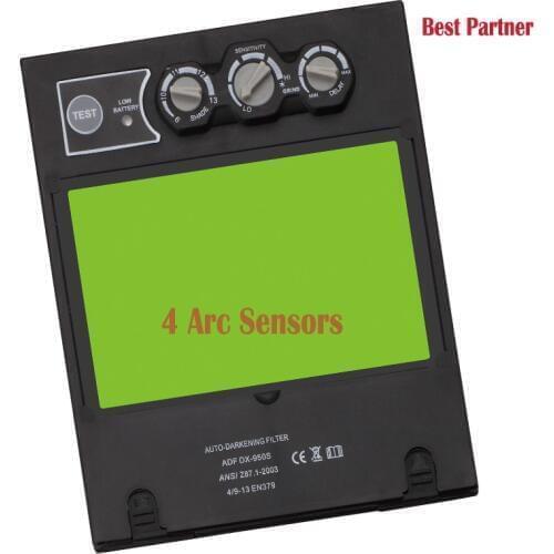 Optical Class 1 Auto darkening welding Helmet big viewing size 98x62 LCD FILTER, 4 Arc sensors CE solar ADF Li battery