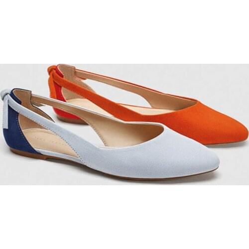 Hollow Out pointed toe flock ballet flats women casual moccasins loafers mixed color butterfly-knot ballerina women shoes 2020