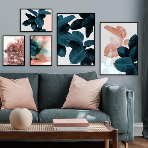 Flower Poster Green Leaf Plant Nordic Still Life Wall Paintings for Living Room Decoration Pictures Art Canvas Home Decor Prints