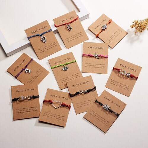 Factory direct new seven-color heart-shaped bracelet fashion love love creative cartoon woven adjustable bracelet