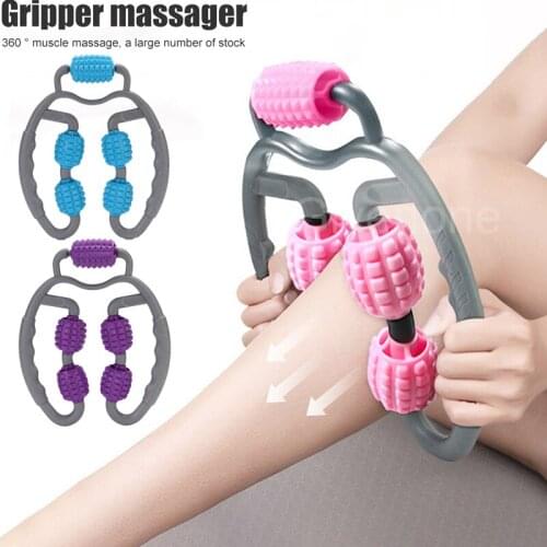 U Shaped Trigger Point Massage Roller 360 Full Body Massage Tool Arm Leg Neck Muscle Massager 4 Wheels Fitness Device For Sports