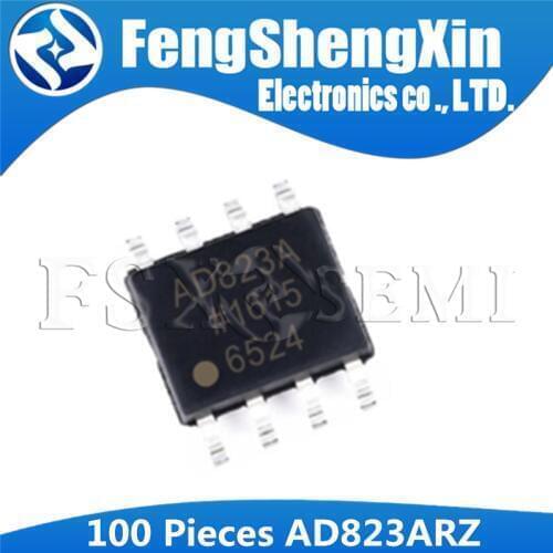 100pcs AD823AR SOP-8 AD823ARZ SOP8 AD823 AD823A SOP Dual, 16 MHz, Rail-to-Rail FET Input Amplifier IC