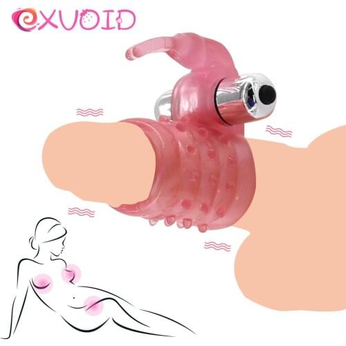 EXVOID Penis Vibrator Ring Delay Ejacualtion Silicone Sex Shop Sex Toys for Couples Clitoris Stimulate Cock Vibrating Ring