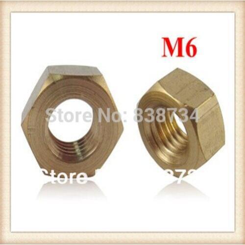 High quality hex nut m6 hex brass nut (50PCS/LOT)